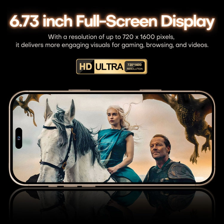 i16 Pro Max / A08A, 3GB+64GB, 6.73 inch Screen, Face Identification, Android 8.1 MTK6753 Octa Core, Network: 4G, Dual SIM, UK Plug (Black)