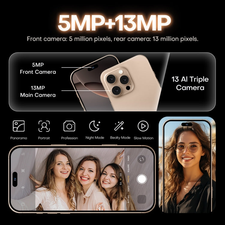 i16 Pro Max / A08A, 3GB+64GB, 6.73 inch Screen, Face Identification, Android 8.1 MTK6753 Octa Core, Network: 4G, Dual SIM, UK Plug (Black)