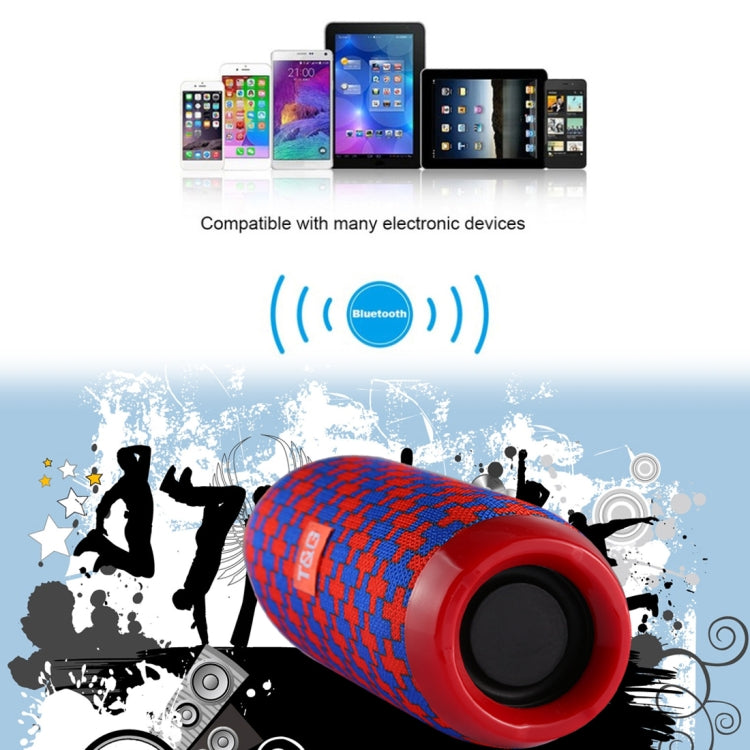 T&G TG117 Portable Bluetooth Stereo Speaker, with Built-in MIC, Support Hands-free Calls & TF Card & AUX IN & FM, Bluetooth Distance: 10m(Red)