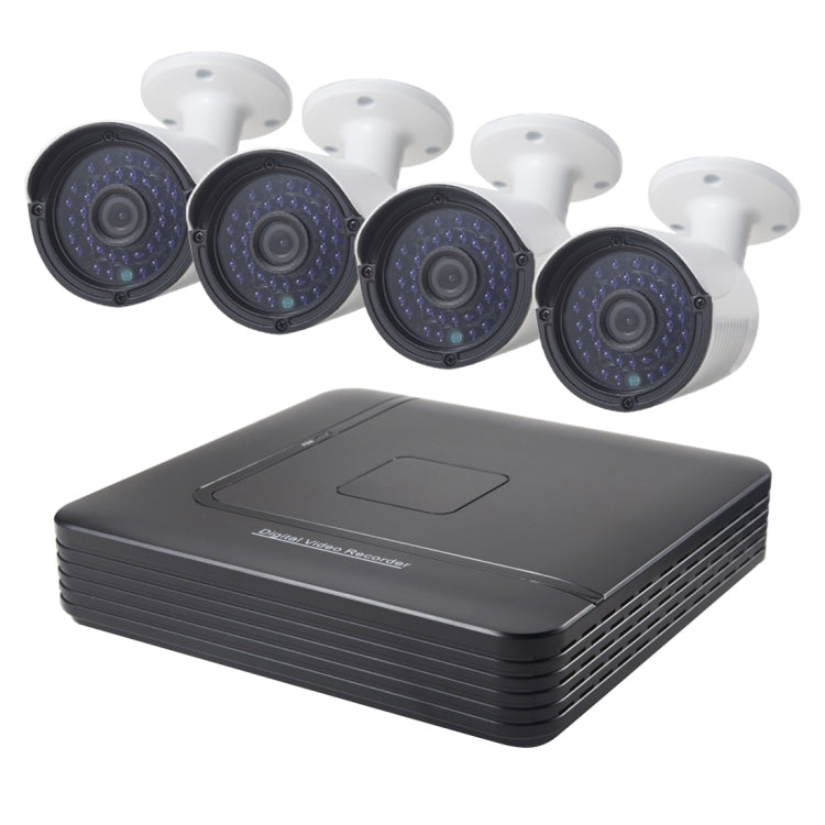 A4B2 4Ch Bullet IP Camera NVR Kit, Support Night Vision / Motion Detection, IR Distance: 20m (A4B2/Kit 960P 1.3 Mega Pixel) - Video Recorder Kit by PMC Jewellery | Online Shopping South Africa | PMC Jewellery | Buy Now Pay Later Mobicred