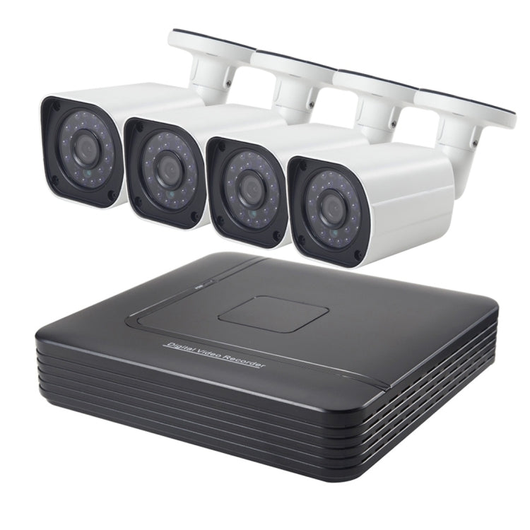 A4B6 4Ch Bullet IP Camera NVR Kit, Support Night Vision / Motion Detection, IR Distance: 15m - Video Recorder Kit by PMC Jewellery | Online Shopping South Africa | PMC Jewellery | Buy Now Pay Later Mobicred