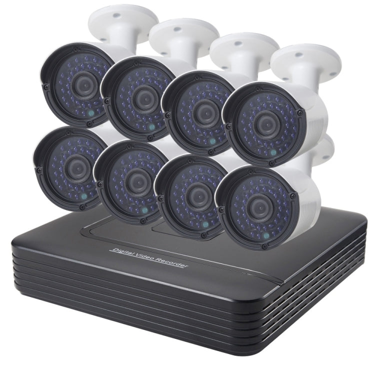 A8B2 8Ch Bullet IP Camera NVR Kit, Support Night Vision / Motion Detection, IR Distance: 20m - Video Recorder Kit by PMC Jewellery | Online Shopping South Africa | PMC Jewellery | Buy Now Pay Later Mobicred