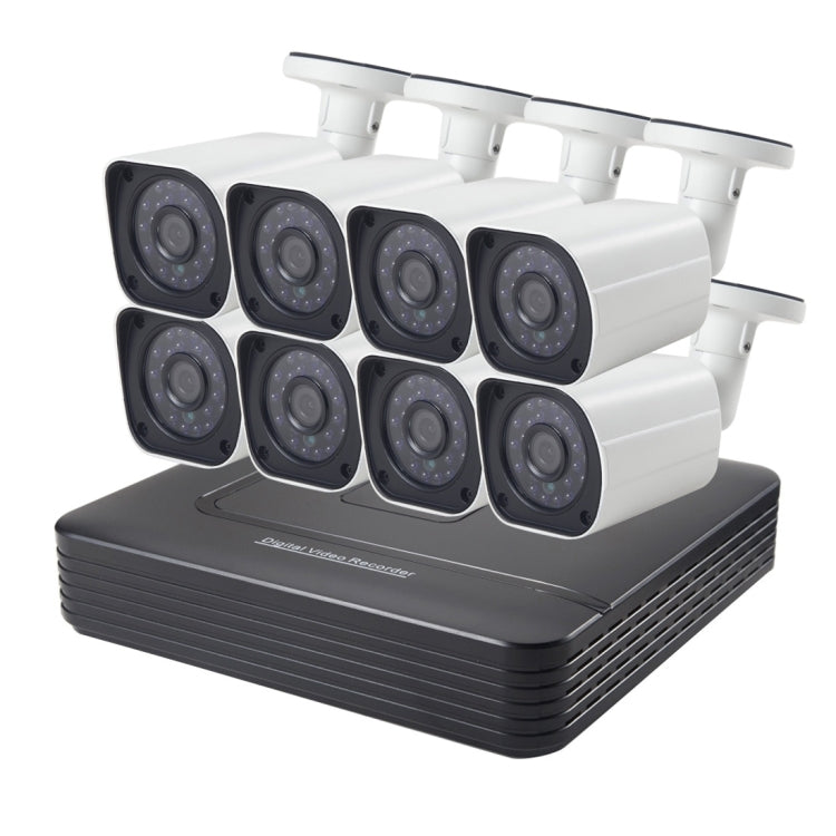 A8B6 8Ch Bullet IP Camera NVR Kit, Support Night Vision / Motion Detection, IR Distance: 15m - Video Recorder Kit by PMC Jewellery | Online Shopping South Africa | PMC Jewellery | Buy Now Pay Later Mobicred