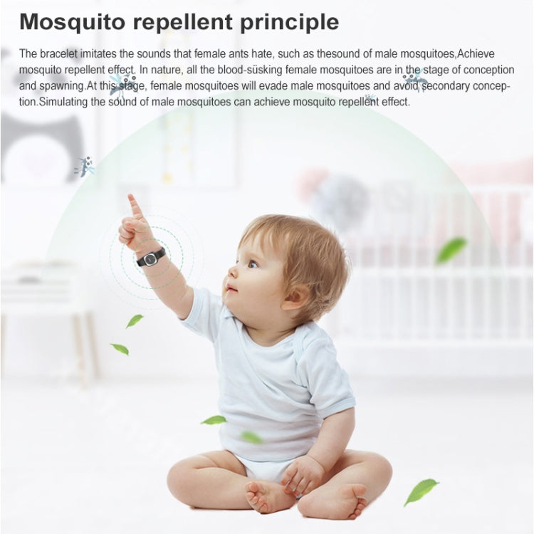 F9 Outdoor Silica Gel Mosquito Repellent Wristband with Clock(Black)