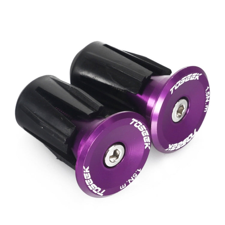 TOSEEK 1 Pair Mountain Bike Handlebar Grips Caps End Plug Aluminum Alloy Bicycle Bar Ends Plug (Purple) - Bicycle Grips by TOSEEK | Online Shopping South Africa | PMC Jewellery | Buy Now Pay Later Mobicred