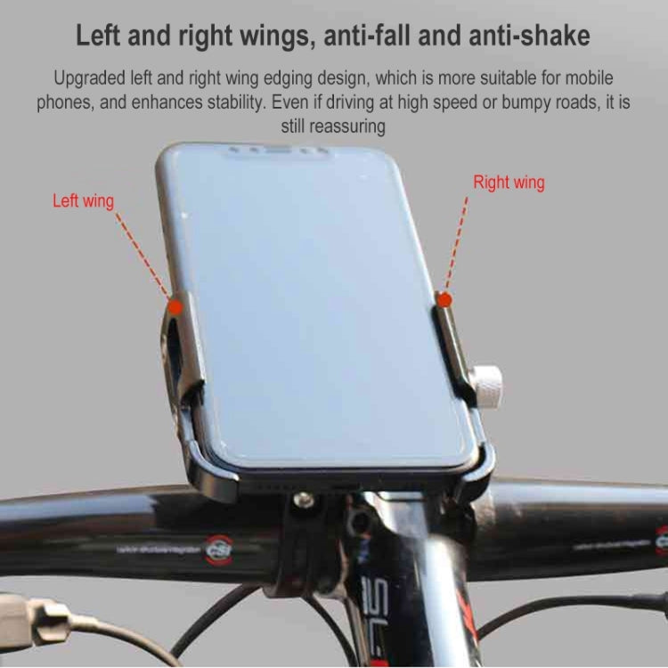 BIKERSAY MP008 Bike Motorcycle Aluminum Alloy Phone Holder Handlebar Clips (Black) - Holders by BIKERSAY | Online Shopping South Africa | PMC TechLife | Buy Now Pay Later Mobicred