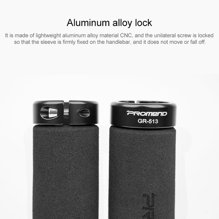 PROMEND GR-513 1 Pair Bicycle Antiskid Sweat-absorbing Sponge Grips Cover (Black)