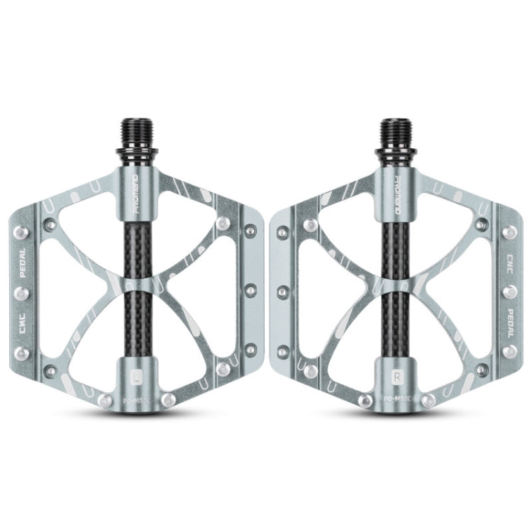 PROMEND PD-M52C 1 Pair Bicycle Aluminum Alloy + Carbon Fiber Tube Bearing Pedals (Titanium Color)