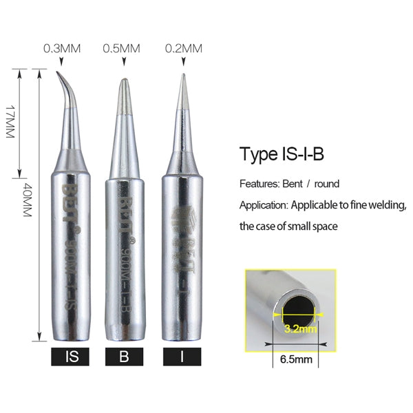 BEST Longevity Series Soldering Tip Welding Contact Head 900M-T-I - Soldering Iron Tip by BEST | Online Shopping South Africa | PMC TechLife | Buy Now Pay Later Mobicred