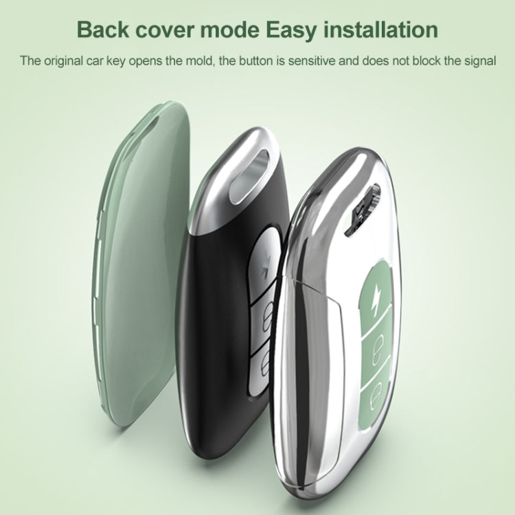 Electric Vehicle Key Electroplated TPU Case For AIMA C (White)