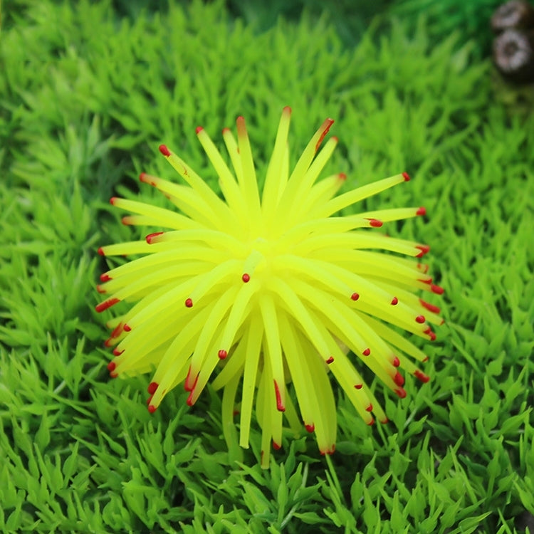 Aquarium Articles Decoration TPR Simulation Sea Urchin Ball Coral with Point, Size: L, Diameter: 13cm(Yellow) - free shipping - PMC Jewellery - Order now!