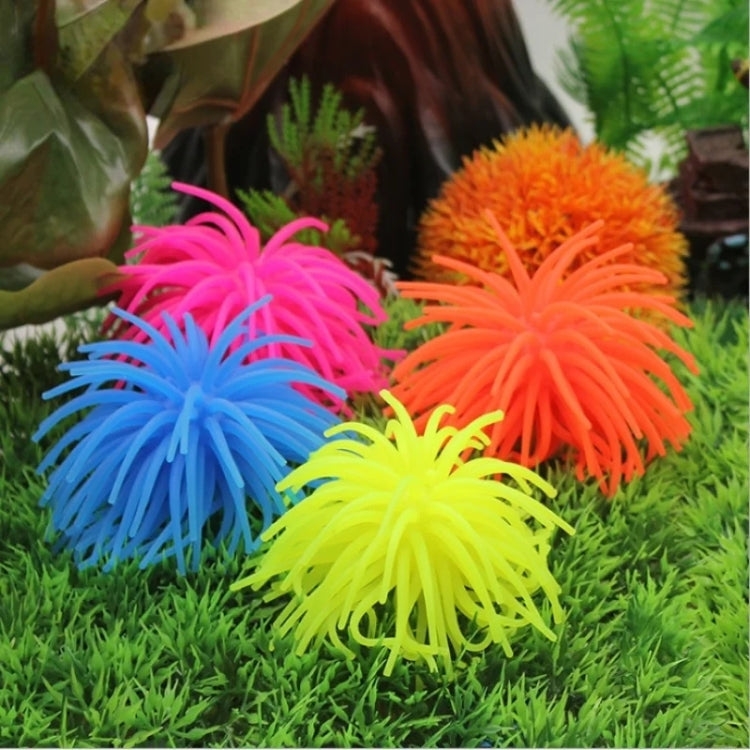 Aquarium Articles Decoration TPR Simulation Sea Urchin Ball Coral, Size: M, Diameter: 10cm(Blue)