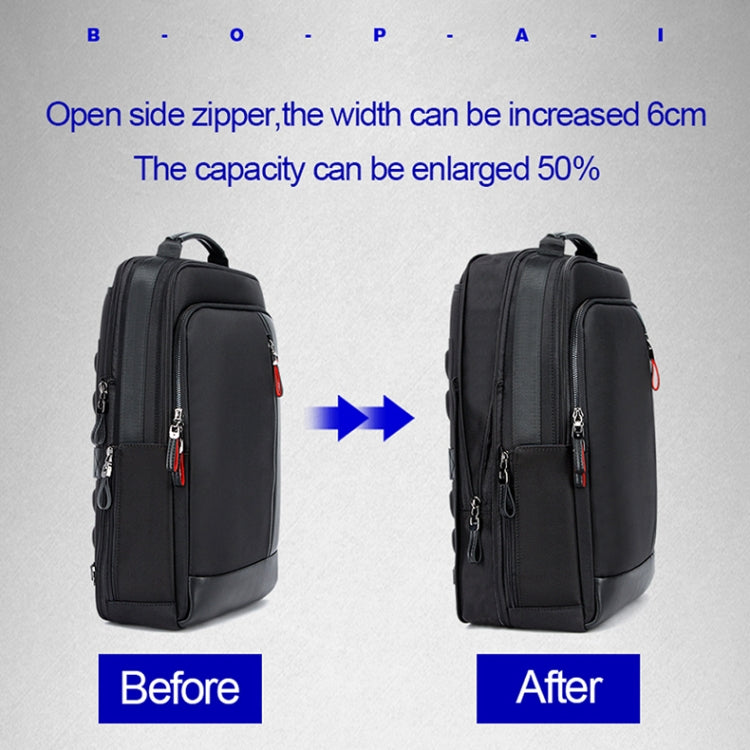 Bopai 751-006641 Large Capacity Business Fashion Breathable Laptop Backpack with External USB Interface, Size: 30 x 15 x 44cm(Black)