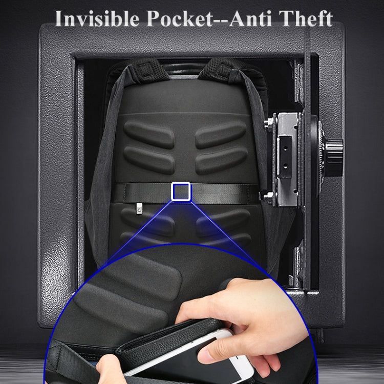 Bopai 851-010128 Business Anti-theft Water-resistant Large Capacity Double Shoulder Bag,with USB Charging Port, Size: 34x19x43cm (Black)
