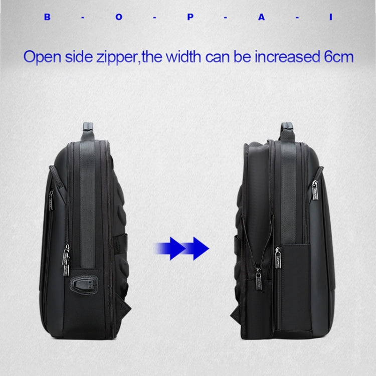 Bopai 61-07311 Large Capacity Anti-theft Water-resistant Backpack Laptop Tablet Bag for 15.6 inch and Below, External USB Charging Port(Black)