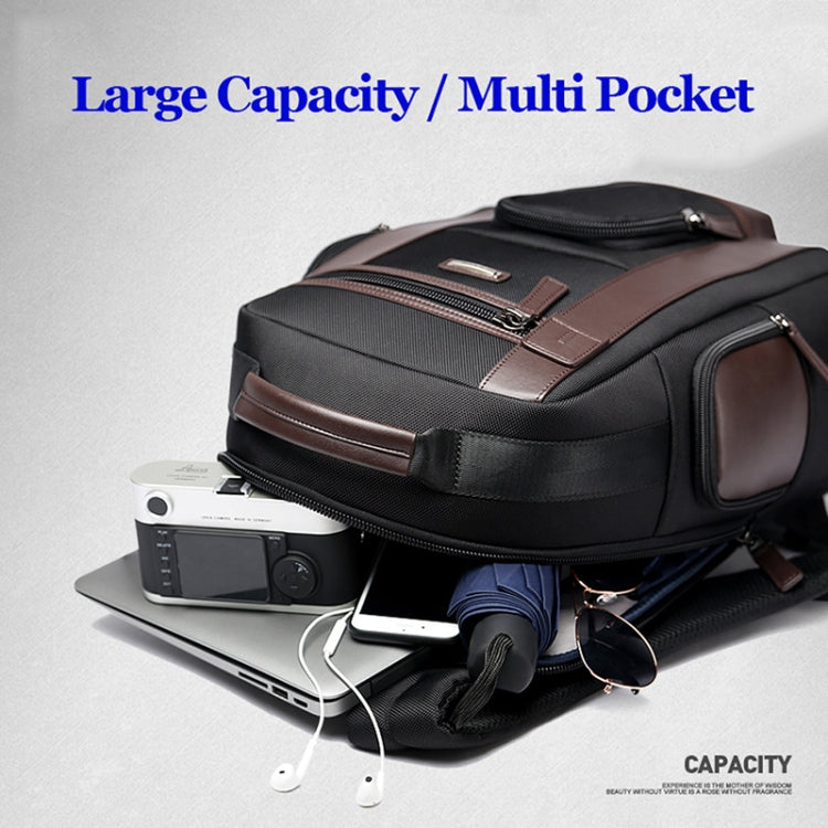 Bopai 851-008821 Outdoor Breathable Water-resistant Anti-theft Large Capacity Double Shoulder Bag,with USB Charging Port, Size: 36x17x41.5cm (Black)