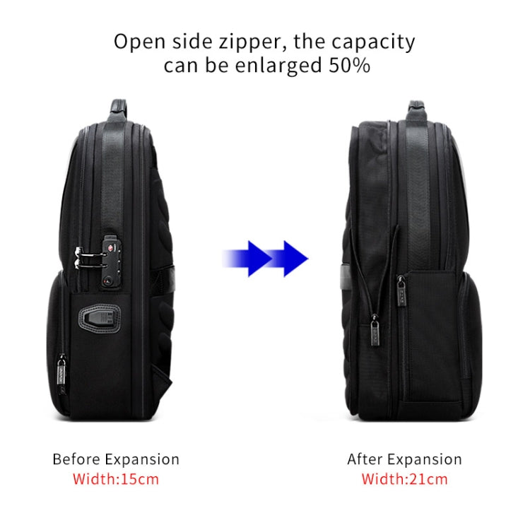 Bopai 61-02511 Business Travel Breathable Water-resistant Anti-theft Man Backpack, Size: 30x15x44cm(Black)
