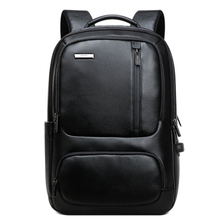 Bopai 851-023911 Top-grain Leather Business Breathable Anti-theft Man Backpack, Size: 28x18x42cm(Black)