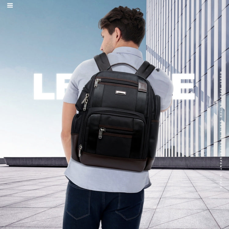 Bopai 11-85301 15.6 inch Large Capacity Multi-layer Zipper Bag Design Breathable Laptop Backpack, Size: 35 x 20 x 43cm(Black) - free shipping - PMC Jewellery - Order now!