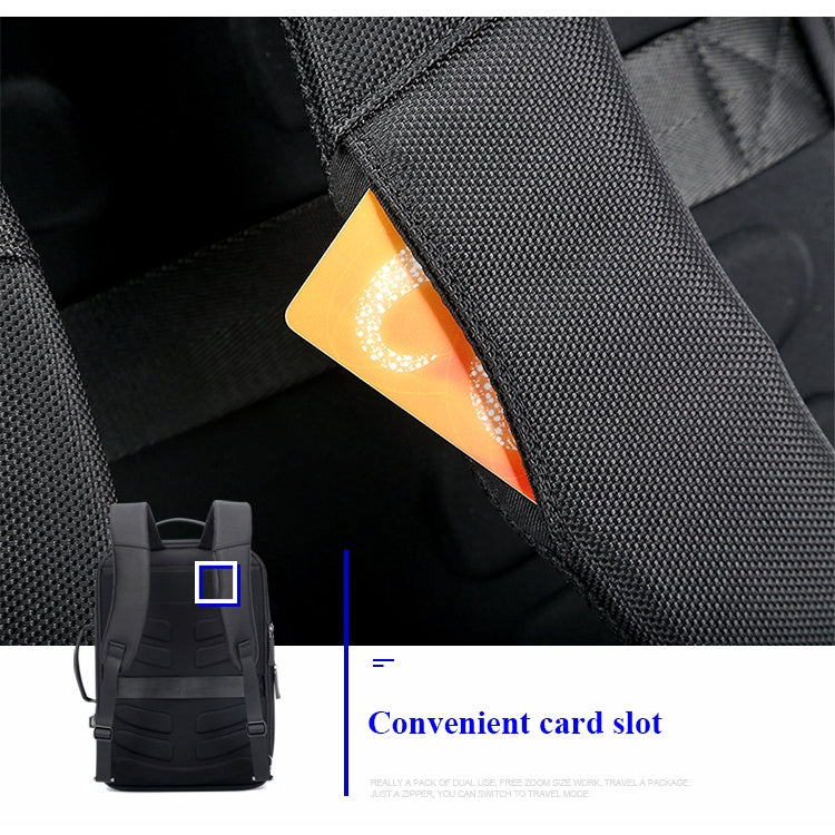 Bopai 751-006551 Large Capacity Business Casual Breathable Laptop Backpack with External USB Interface, Size: 30 x 12 x 44cm(Black)
