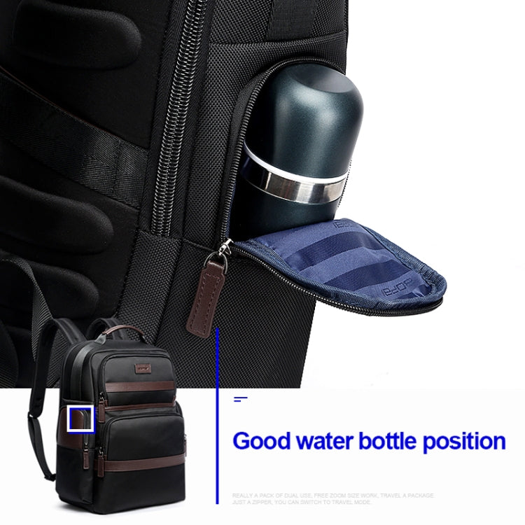 Bopai 751-007301 Business Anti-theft Water-resistant Large Capacity Double Shoulder Bag,with USB Charging Port, Size: 28x19x42cm(Black)