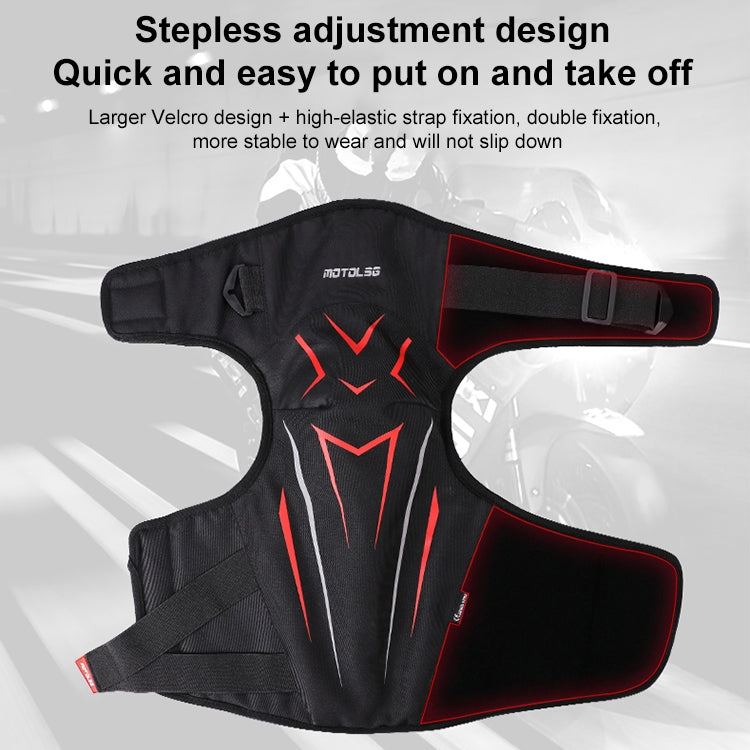 MOTOLSG 2 in 1 Knee Pads Motorcycle Bicycle Riding Warm Fleece Soft Protective Gear (Black Red)