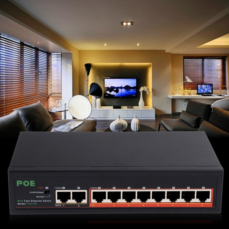8 Ports 10/100Mbps POE Switch IEEE802.3af Power Over Ethernet Network Switch for IP Camera VoIP Phone AP Devices - Switch by PMC Jewellery | Online Shopping South Africa | PMC Jewellery | Buy Now Pay Later Mobicred