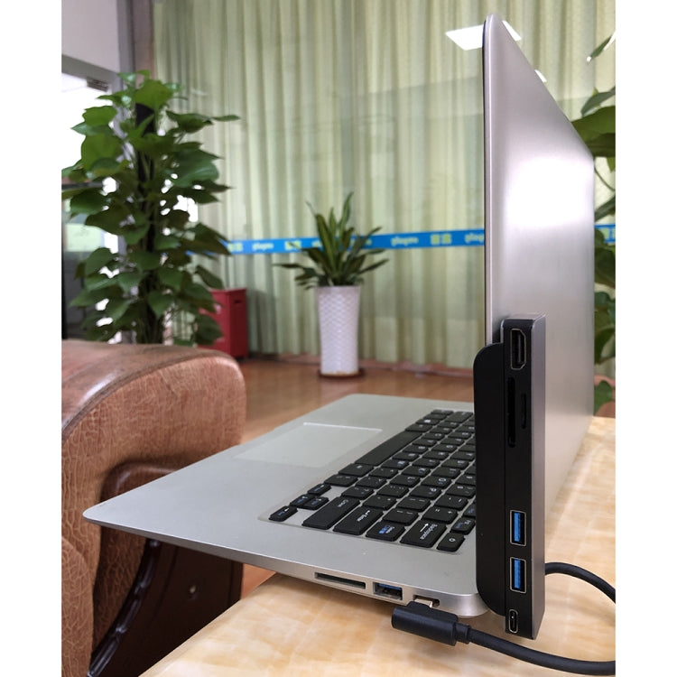 AD-065 6 in 1 USB-C / Type-C to 4K HDMI + SD / TF Card Slot + Type-C + 2 USB 3.0 Back Clip Style Multifunctional Docking Station HUB - free shipping - PMC Jewellery - Order now!