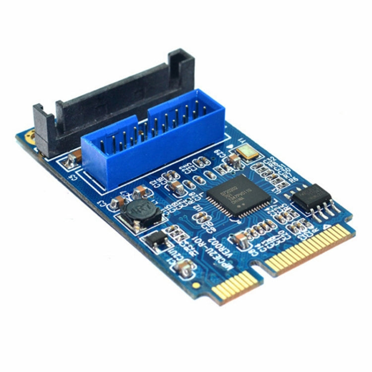 MINI PCI-E to USB 3.0 Front 19 Pin Desktop PC Expansion Card (Blue) - by PMC Jewellery | Online Shopping South Africa | PMC Jewellery | Buy Now Pay Later Mobicred