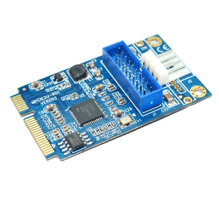 MINI PCI-E to USB 3.0 Front 19 Pin Desktop PC Expansion Card with 4 Pin Power Connection Port (Blue) - by PMC Jewellery | Online Shopping South Africa | PMC Jewellery | Buy Now Pay Later Mobicred