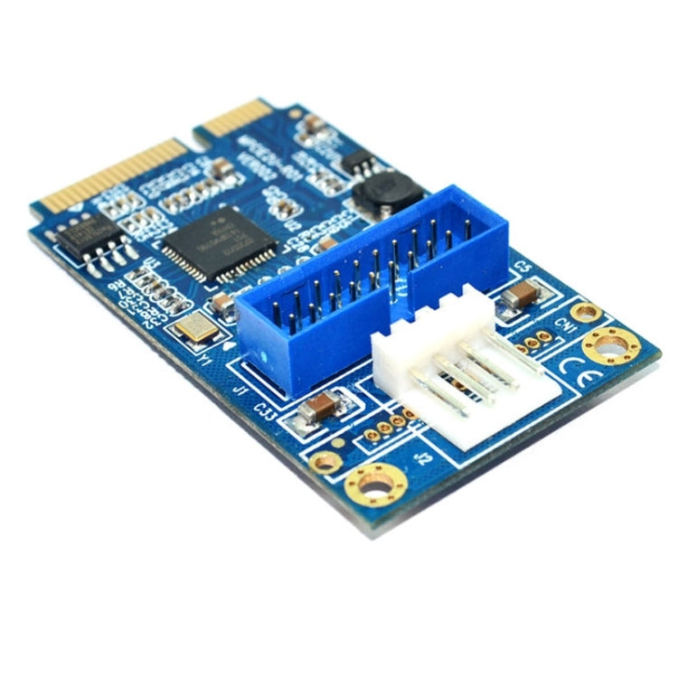 MINI PCI-E to USB 3.0 Front 19 Pin Desktop PC Expansion Card with 4 Pin Power Connection Port (Blue) - by PMC Jewellery | Online Shopping South Africa | PMC Jewellery | Buy Now Pay Later Mobicred