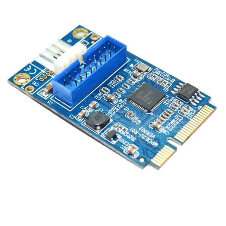 MINI PCI-E to USB 3.0 Front 19 Pin Desktop PC Expansion Card with 4 Pin Power Connection Port (Blue) - by PMC Jewellery | Online Shopping South Africa | PMC Jewellery | Buy Now Pay Later Mobicred
