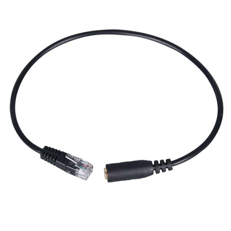 3.5mm Jack to RJ9 PC / Mobile Phones Headset to Office Phone Adapter Convertor Cable, Length: 32cm(Black)
