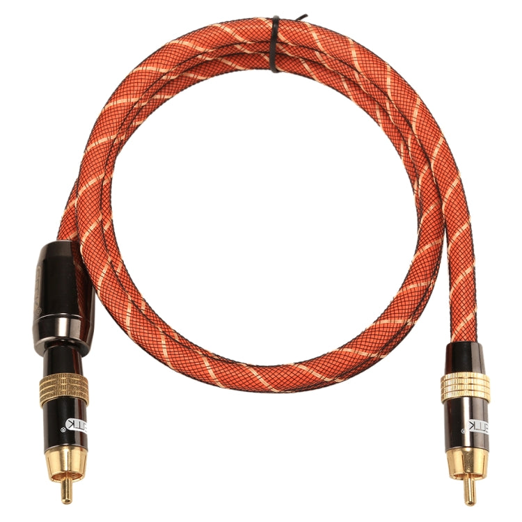 EMK TZ/A 1m OD8.0mm Gold Plated Metal Head RCA to RCA Plug Digital Coaxial Interconnect Cable Audio / Video RCA Cable - RCA Cable by EMK | Online Shopping South Africa | PMC Jewellery | Buy Now Pay Later Mobicred