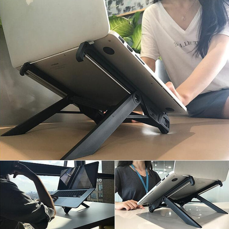 NEXSTAND Laptop Height Extender Holder Stand Folding Portable Computer Heat Dissipation Bracket, Size: 27x3.9x3.6cm(Black)