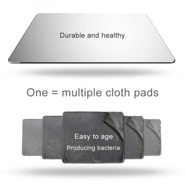 Aluminum Alloy Double-sided Non-slip Mat Desk Mouse Pad, Size : M(Silver)