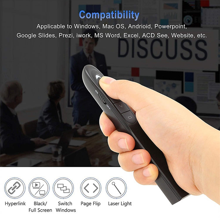 XM930 2.4GHz Wireless Laser PowerPoint Page Turning Pen Multimedia Wireless Presentation Projection Pen with USB Receiver, Support Low Battery Remind, Remote Control Distance: 100m(White) - by PMC Jewellery | Online Shopping South Africa | PMC Jewellery | Buy Now Pay Later Mobicred