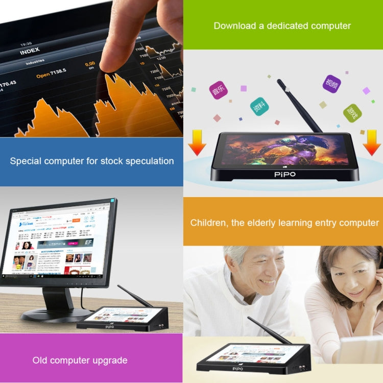 PiPo X8 Pro TV Box Style Mini PC, 4GB + 64GB, 7 inch Windows 10, Intel Celeron N4020 Dual Core, Support TF Card / Bluetooth / WiFi / LAN / HDMI, US/EU Plug - free shipping - PMC Jewellery - Order now!
