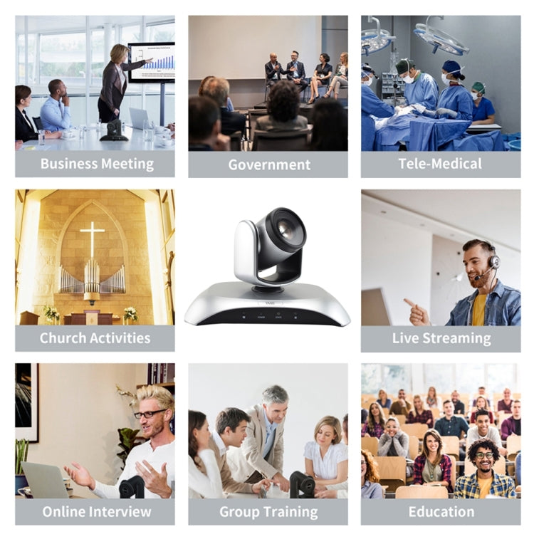 YANS YS-H13UH USB HD 1080P 3X Zoom Wide-Angle Video Conference Camera with Remote Control(Silver) - free shipping - PMC Jewellery - Order now!