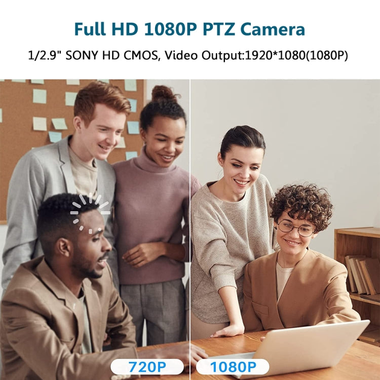 YANS YS-H210U USB HD 1080P 10X Zoom Lens Video Conference Camera with Remote Control, US Plug(Grey) - free shipping - PMC Jewellery - Order now!
