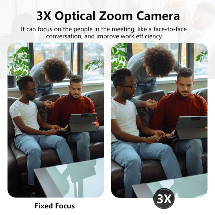 YANS YS-H23U USB HD 1080P 3X Zoom Wide-Angle Video Conference Camera with Remote Control, US Plug (Grey) - free shipping - PMC Jewellery - Order now!