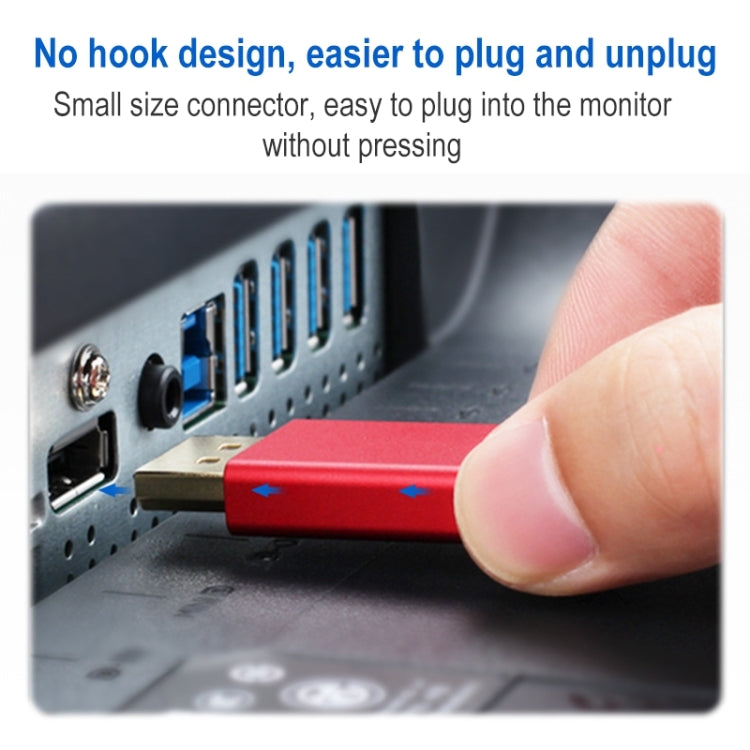 4K 60Hz DisplayPort 1.2 Male to DisplayPort 1.2 Male Aluminum Shell Flat Adapter Cable, Cable Length: 3m (Red)