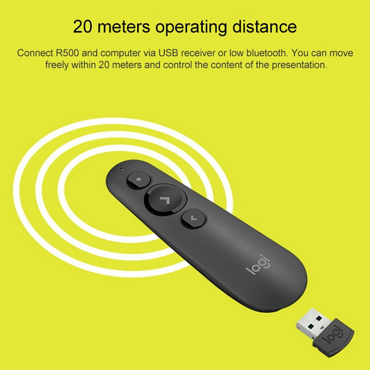 Logitech R500 2.4Ghz USB Wireless Presenter PPT Remote Control Flip Pen - by Logitech | Online Shopping South Africa | PMC Jewellery | Buy Now Pay Later Mobicred