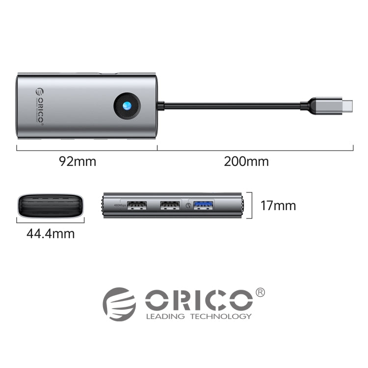 ORICO PW11-5P Type-C / USB-C 5-in-1 5Gbps Multifunction Docking Station(Silver)