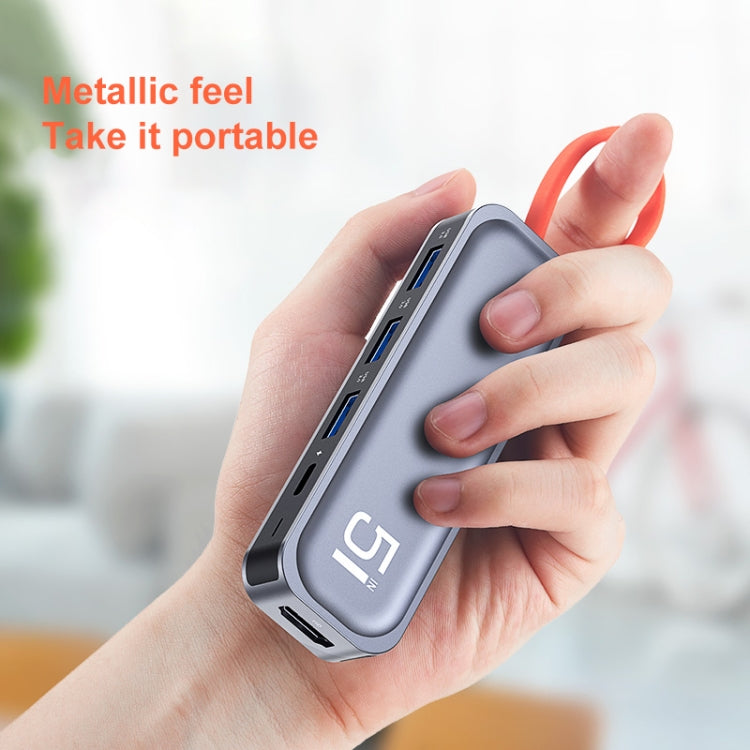 ROCK TR21 USB-C / Type-C to HDMI + USB3.0 x 3 + PD 4K 60Hz 5 in 1 Docking Station - free shipping - PMC Jewellery - Order now!