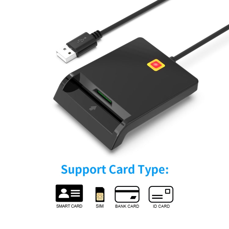 Rcoketek CR301 Smart CAC Card Reader USB 2.0 Bank Card SIM Card Tax Reader (Black) - by PMC Jewellery | Online Shopping South Africa | PMC Jewellery | Buy Now Pay Later Mobicred
