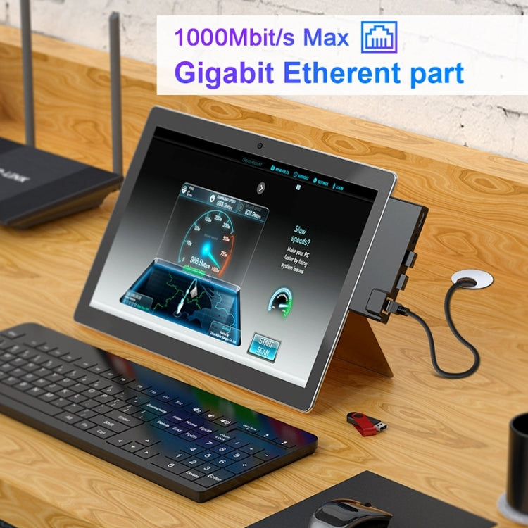 Rocketek SH869 100M RJ45 + HDMI + USB 3.0 x 2 + Type-C x 2 HUB Adapter - free shipping - PMC Jewellery - Order now!