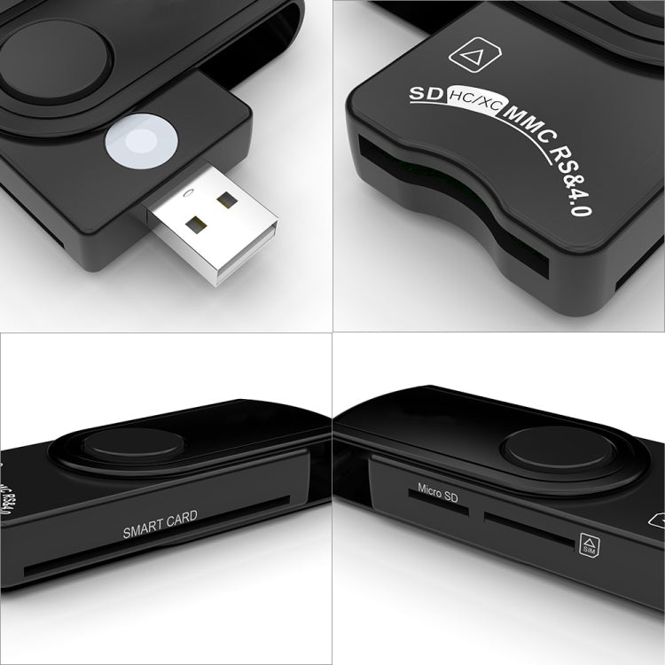 Rocketek CR310-B USB3.0 Multi-function IC Smart Card / SD / TF / SIM Card Reader - by ROCKETEK | Online Shopping South Africa | PMC Jewellery | Buy Now Pay Later Mobicred