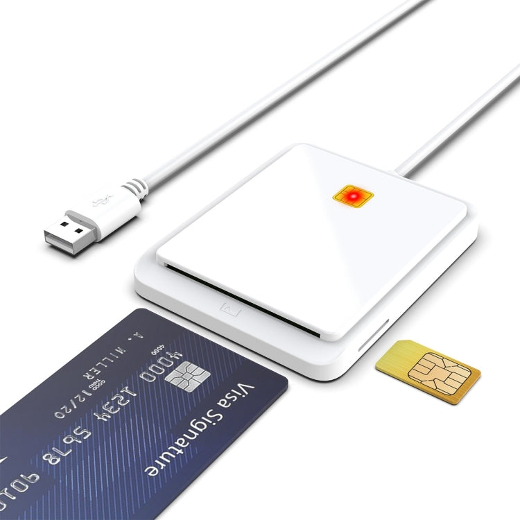Rocketek CR317 USB 2.0 SIM / ID / CAC Smart Card 2 in 1 Card Reader (White) - by ROCKETEK | Online Shopping South Africa | PMC Jewellery | Buy Now Pay Later Mobicred