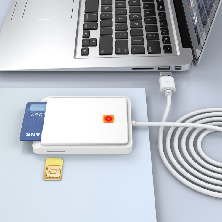 Rocketek CR317 USB 2.0 SIM / ID / CAC Smart Card 2 in 1 Card Reader (White) - by ROCKETEK | Online Shopping South Africa | PMC Jewellery | Buy Now Pay Later Mobicred